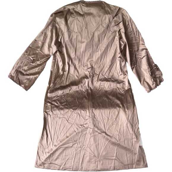 Vanity Fair Petite Vintage 60/70s Button Up Nightgown Nylon Satin Lace USA Made - Picture 2 of 10